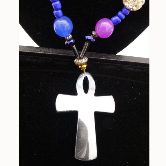 Ankh Beaded Necklace - Picture 2 of 6